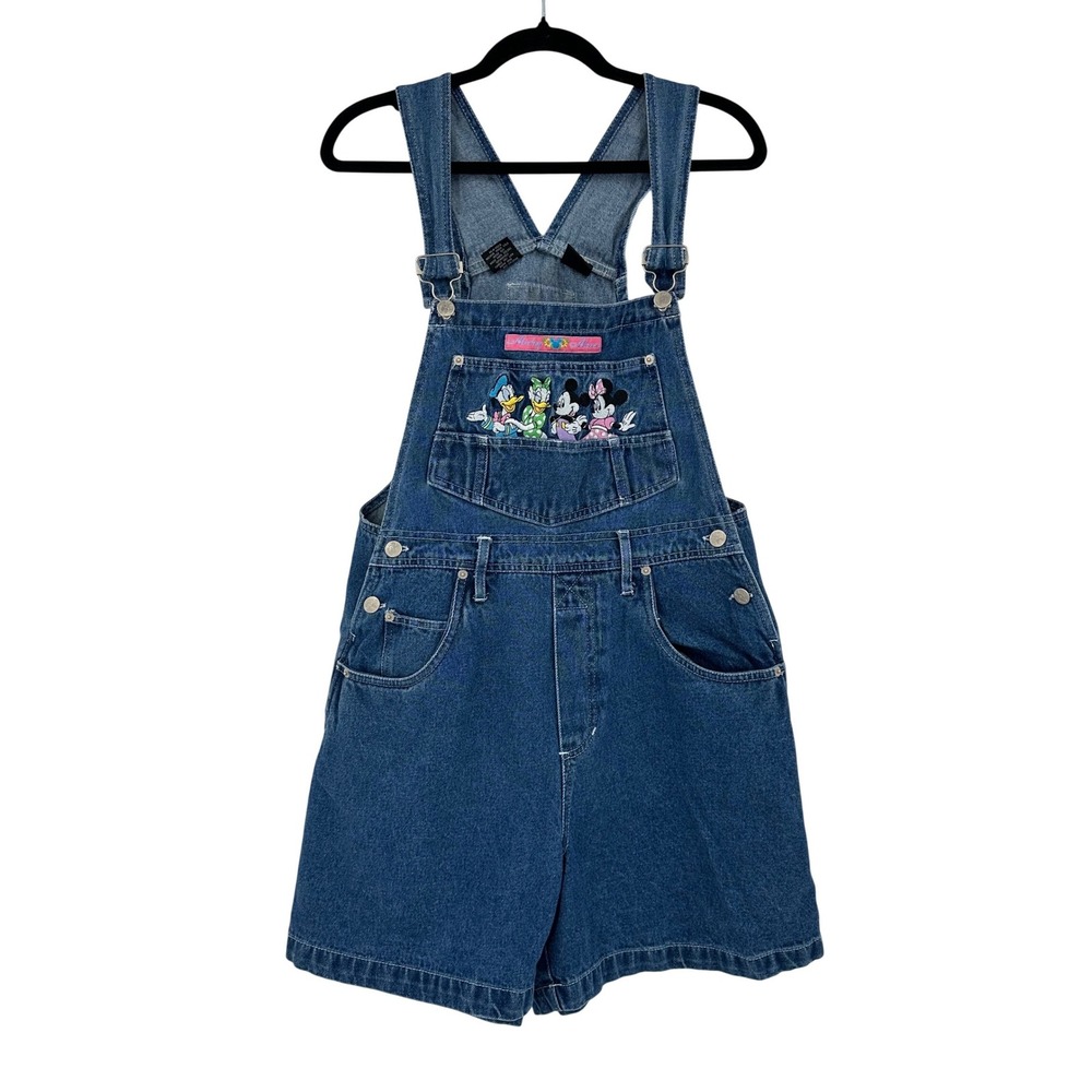 Mickey Unlimited Jerry Leigh VTG Y2K Disney Denim Shortalls Medium Donald Daisy